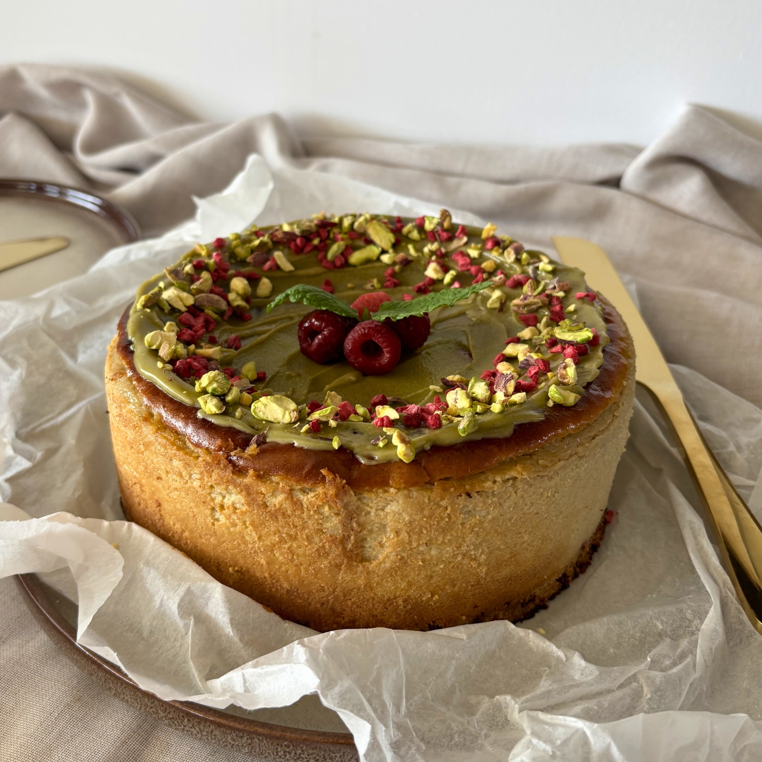 Pistacie Baskisk Cheesecake